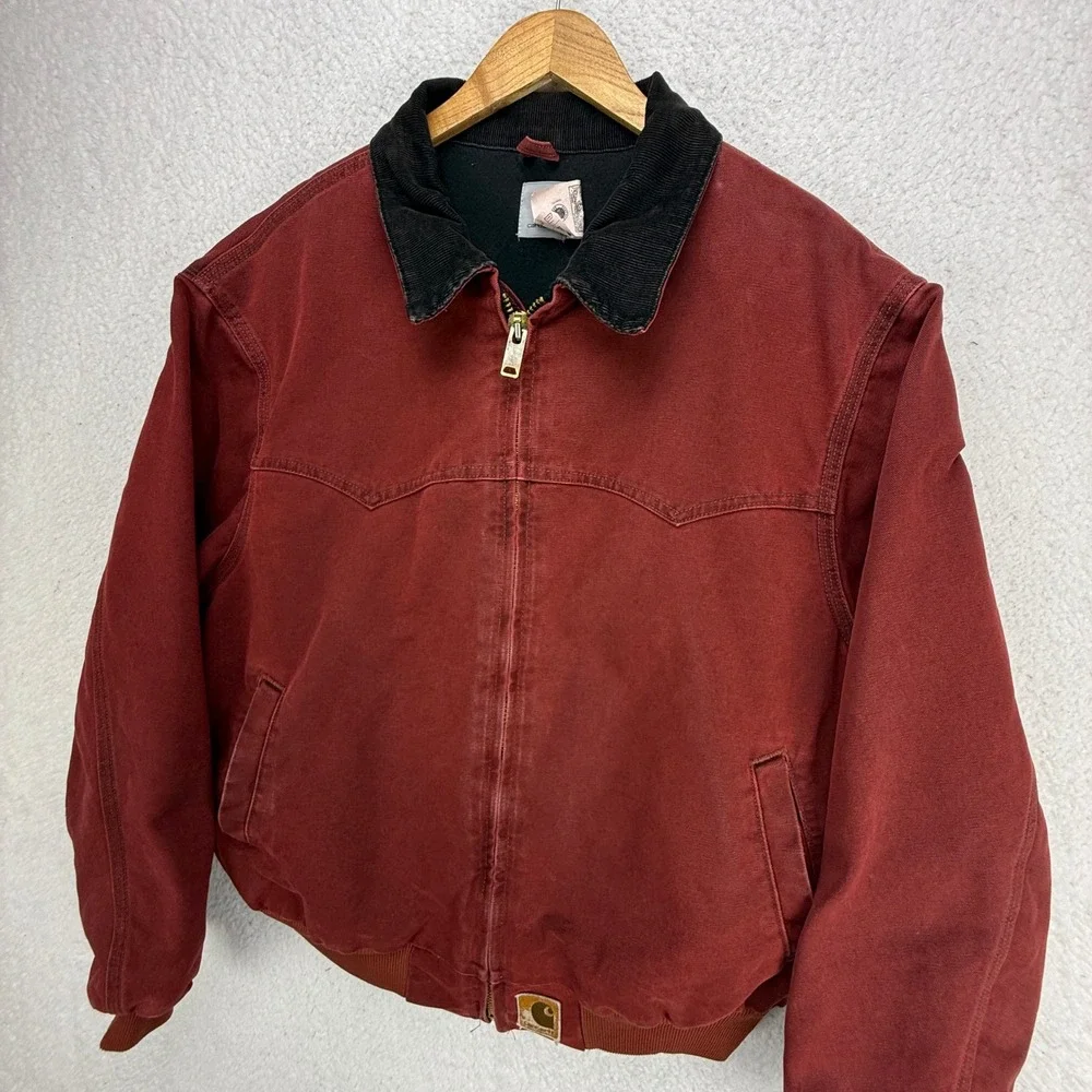 Carhartt Santa Fe Jacket Quilt Lined Mens 2XL J14 BRK Brick Red Clay Red